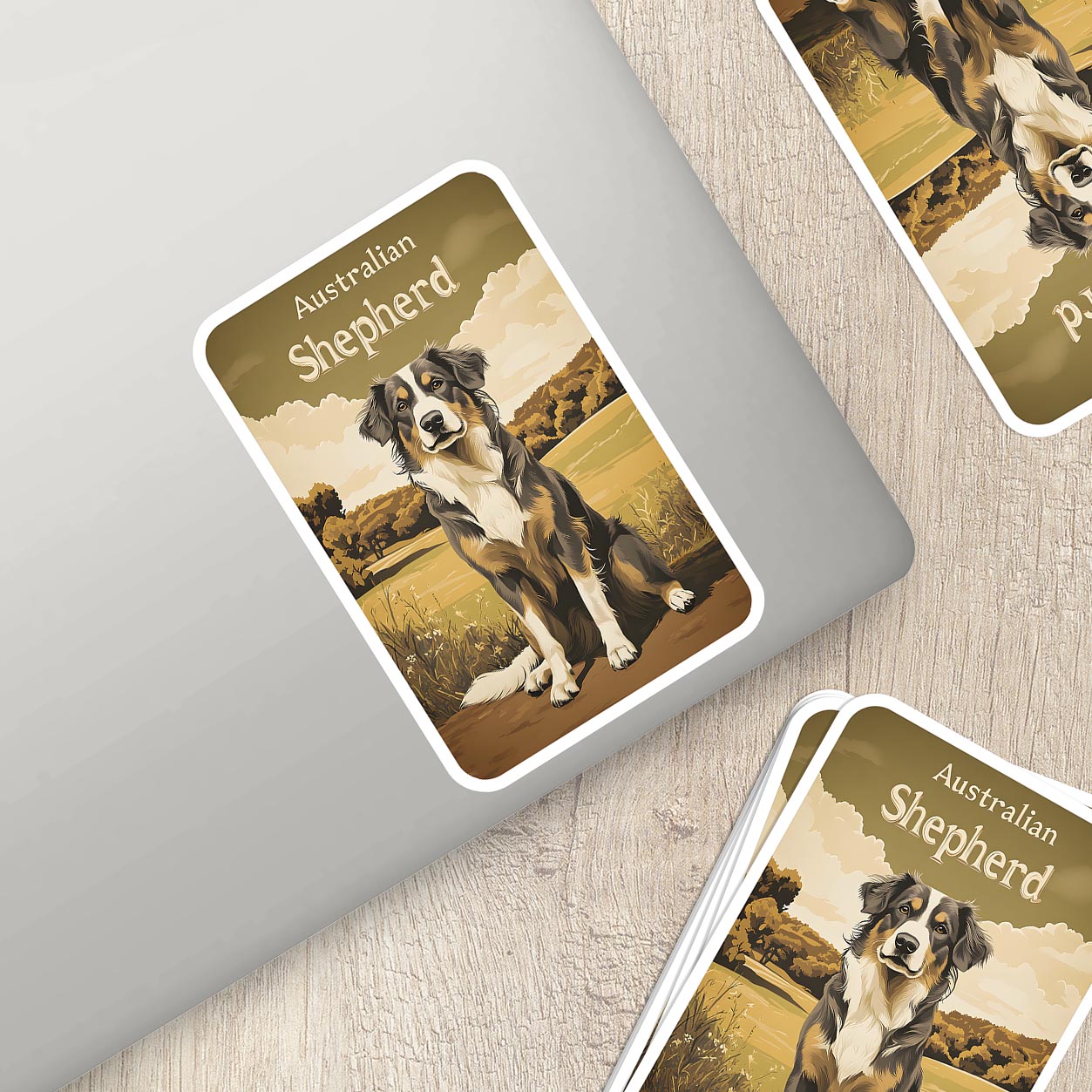 Vintage Australian Shepherd Sticker – Durable Vinyl Sticker