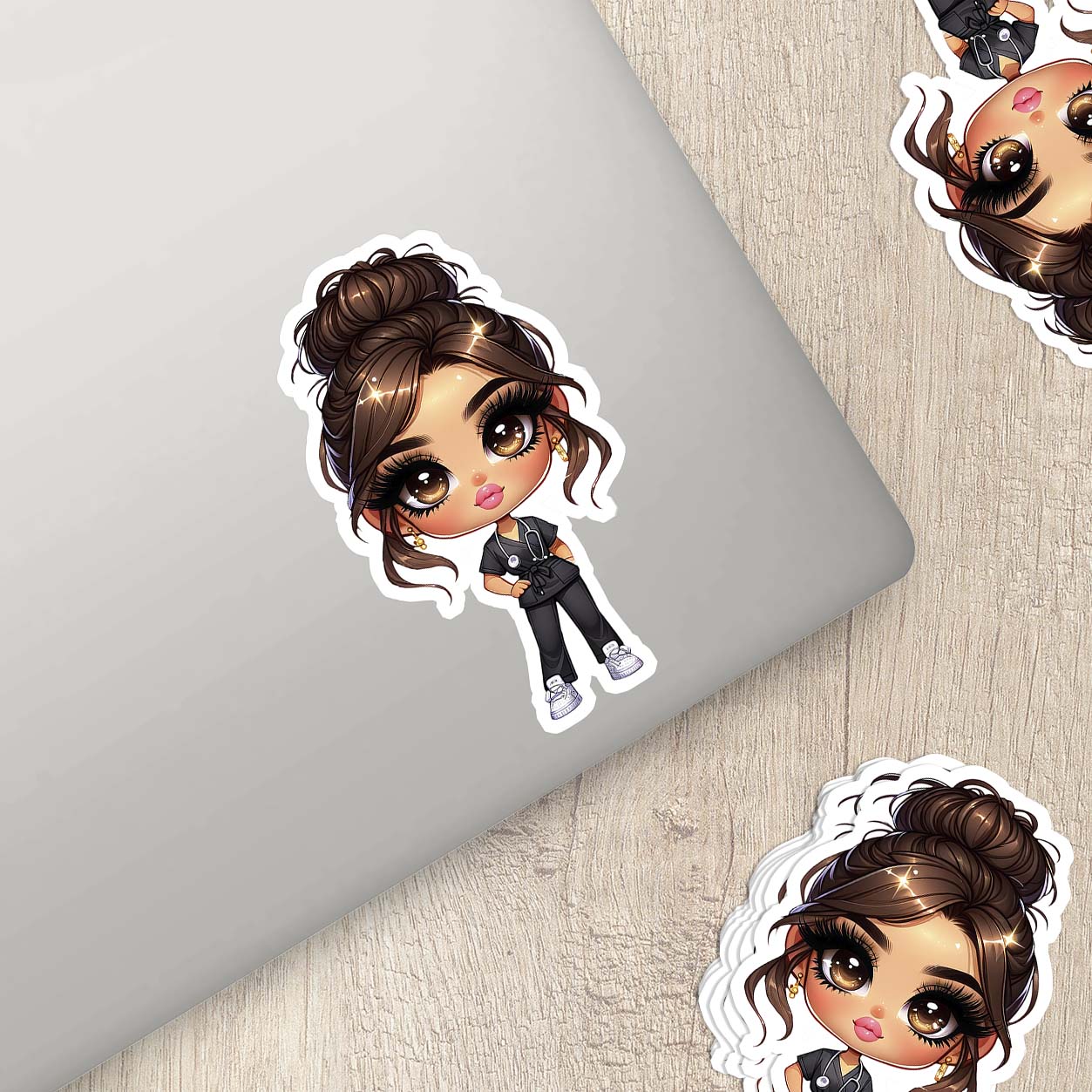 Cute Nurse Sticker – Weatherproof Vinyl for Water Bottles, Laptops & More