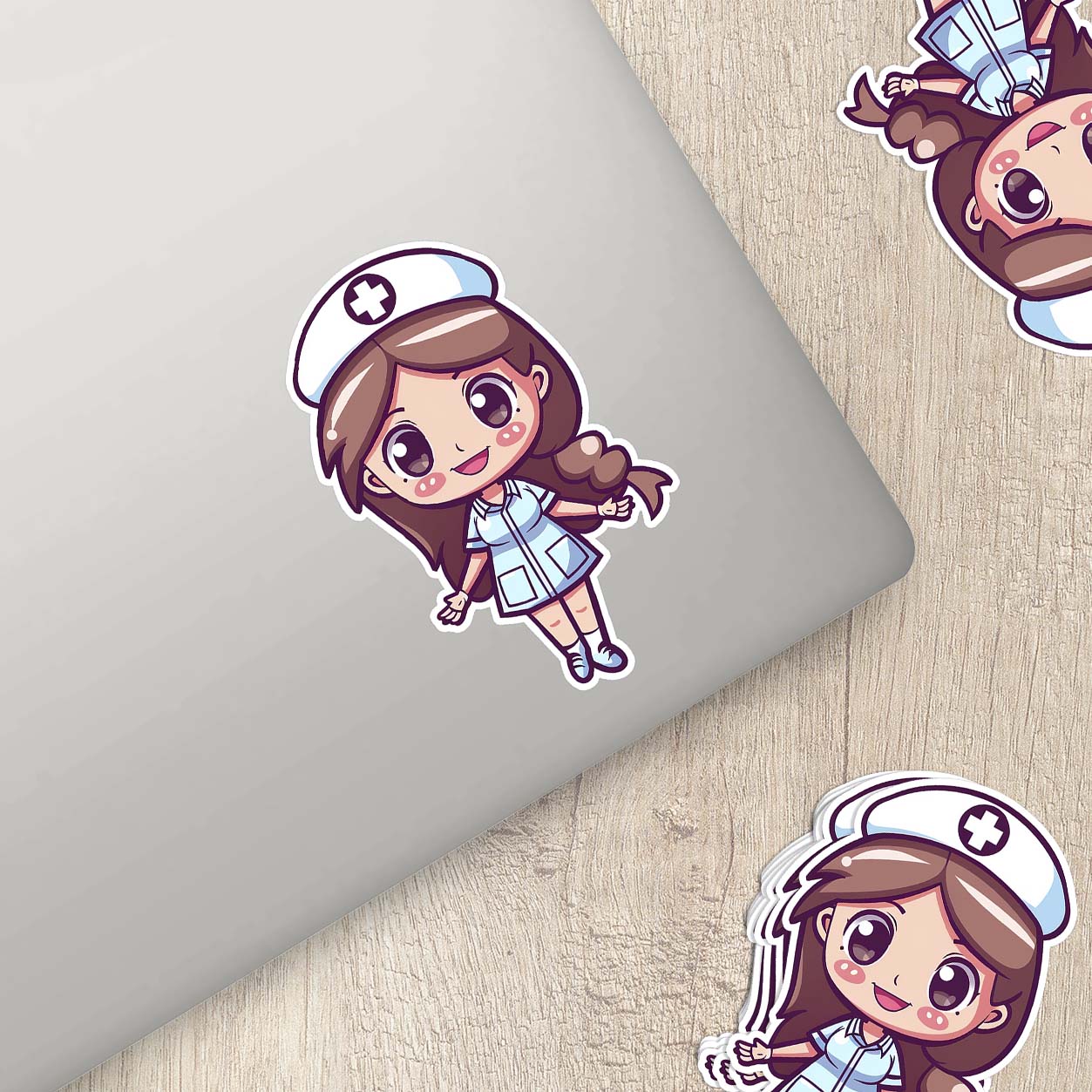 Cute Nurse Sticker – Weatherproof Vinyl for Water Bottles, Laptops & More