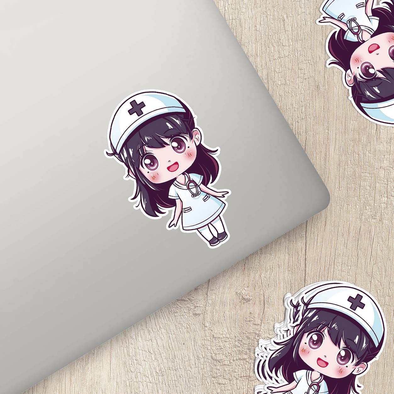 Cute Nurse Sticker – Weatherproof Vinyl for Water Bottles, Laptops & More