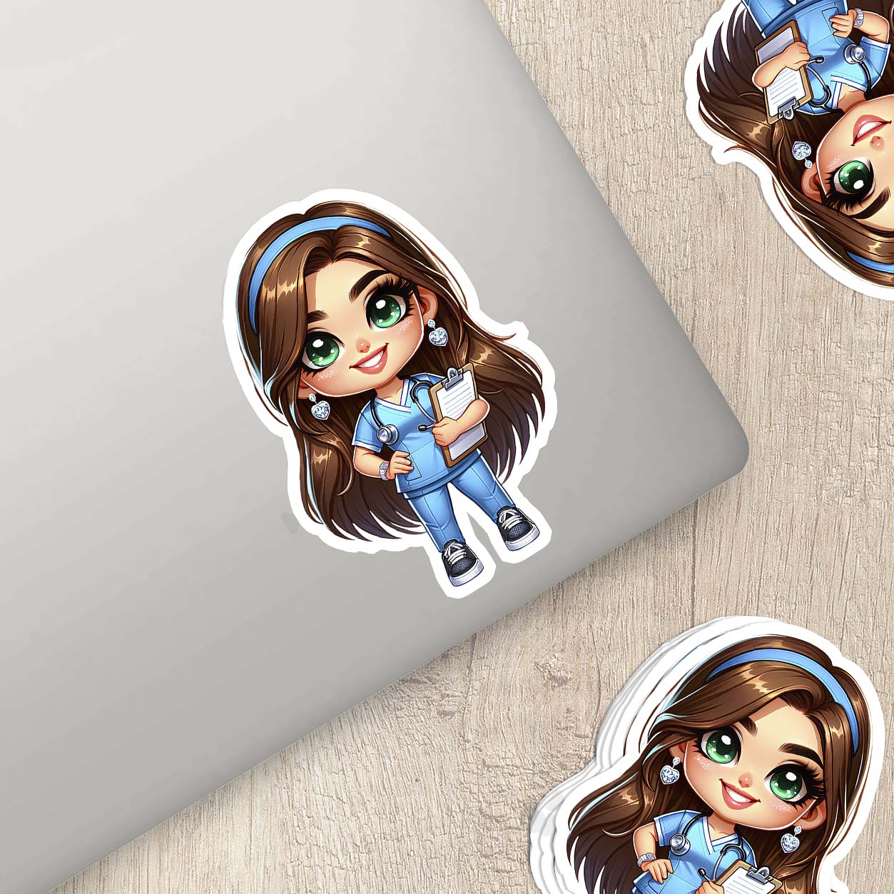Cute Nurse Sticker – Weatherproof Vinyl for Water Bottles, Laptops & More