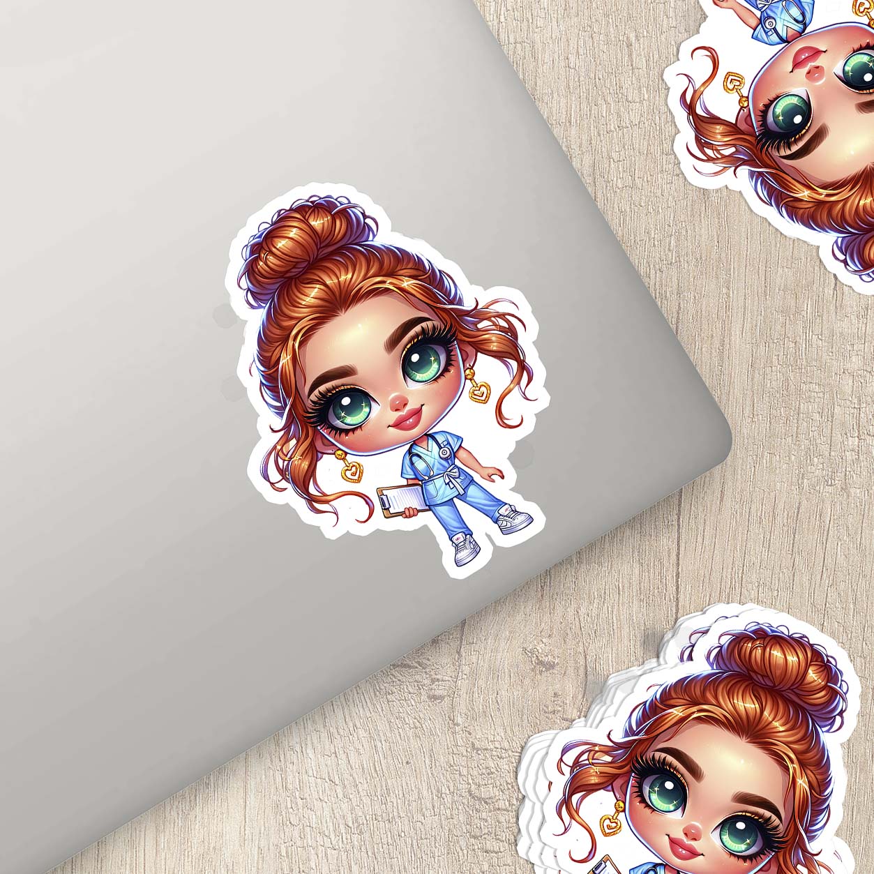 Cute Nurse Sticker – Weatherproof Vinyl for Water Bottles, Laptops & More