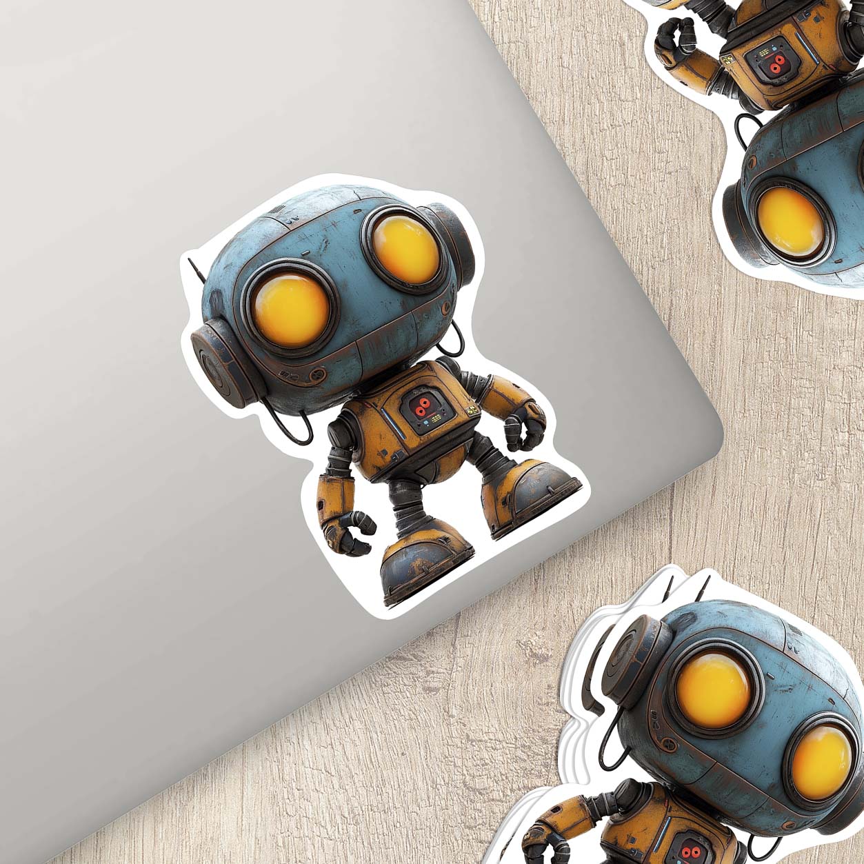 Cute Cartoon Robot Sticker – Durable Weatherproof Vinyl for All Surfaces