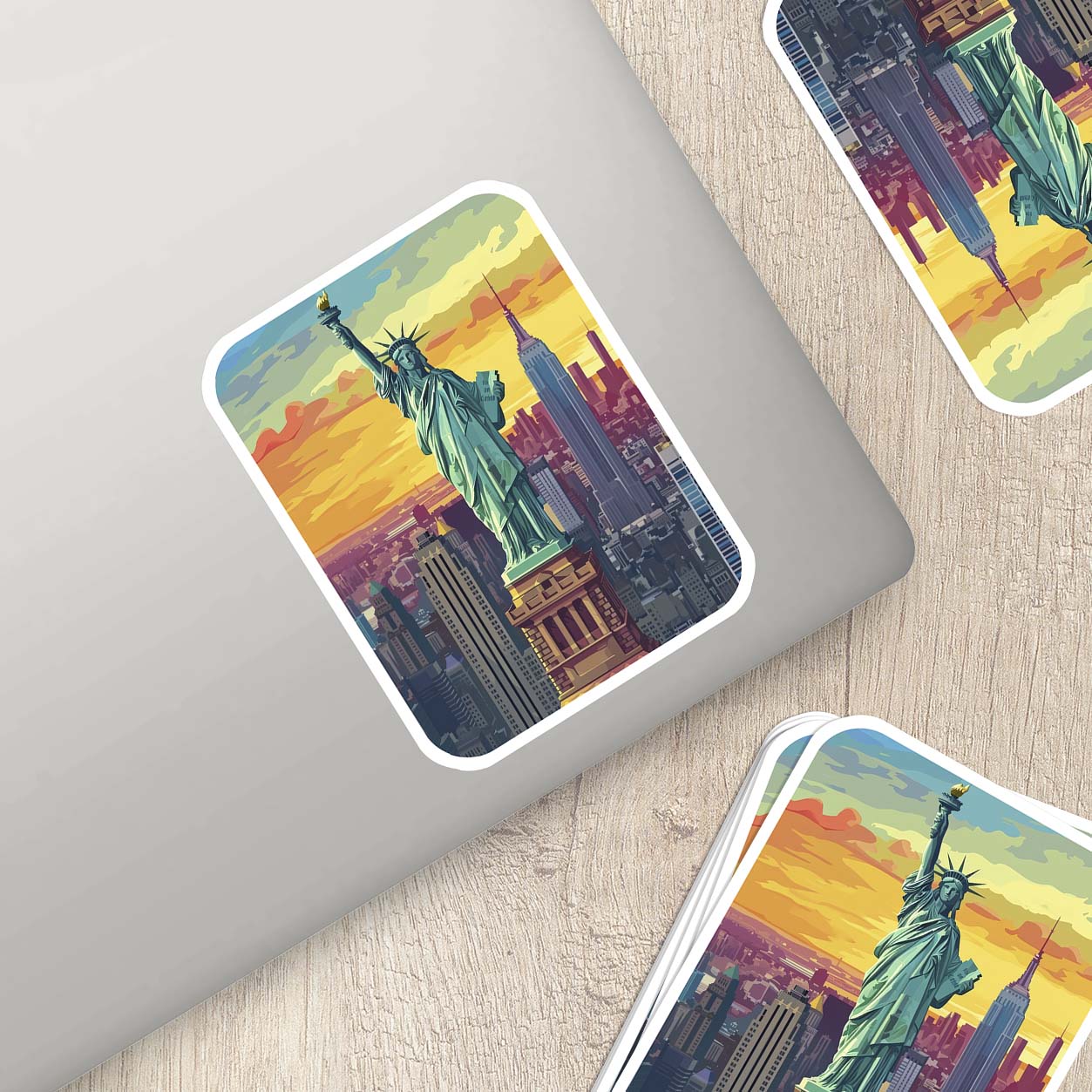 Colorful Statue of Liberty Sticker β Weatherproof Vinyl for Laptops, Cups & Cars