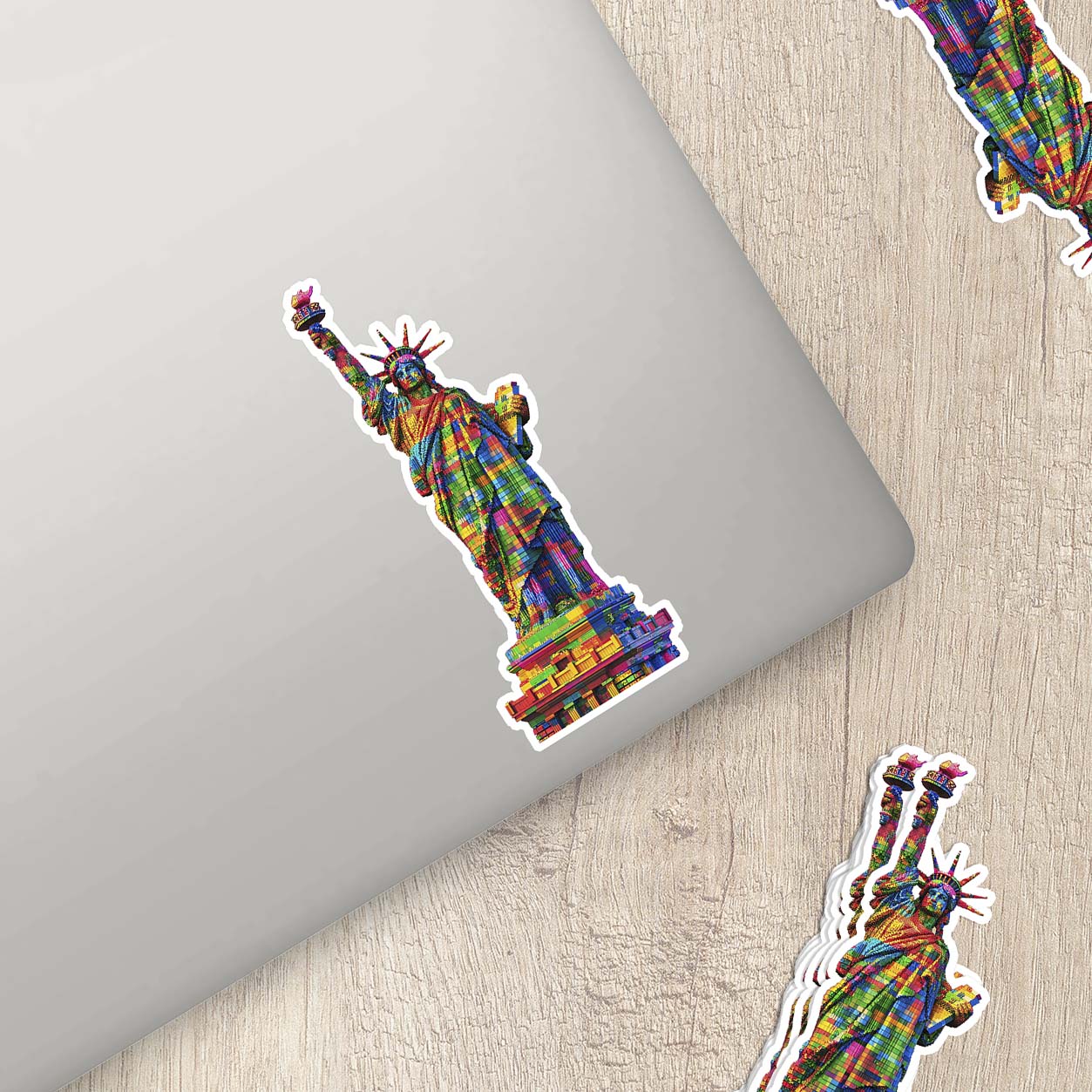 Colorful Statue of Liberty Sticker β Weatherproof Vinyl for Laptops, Cups & Cars