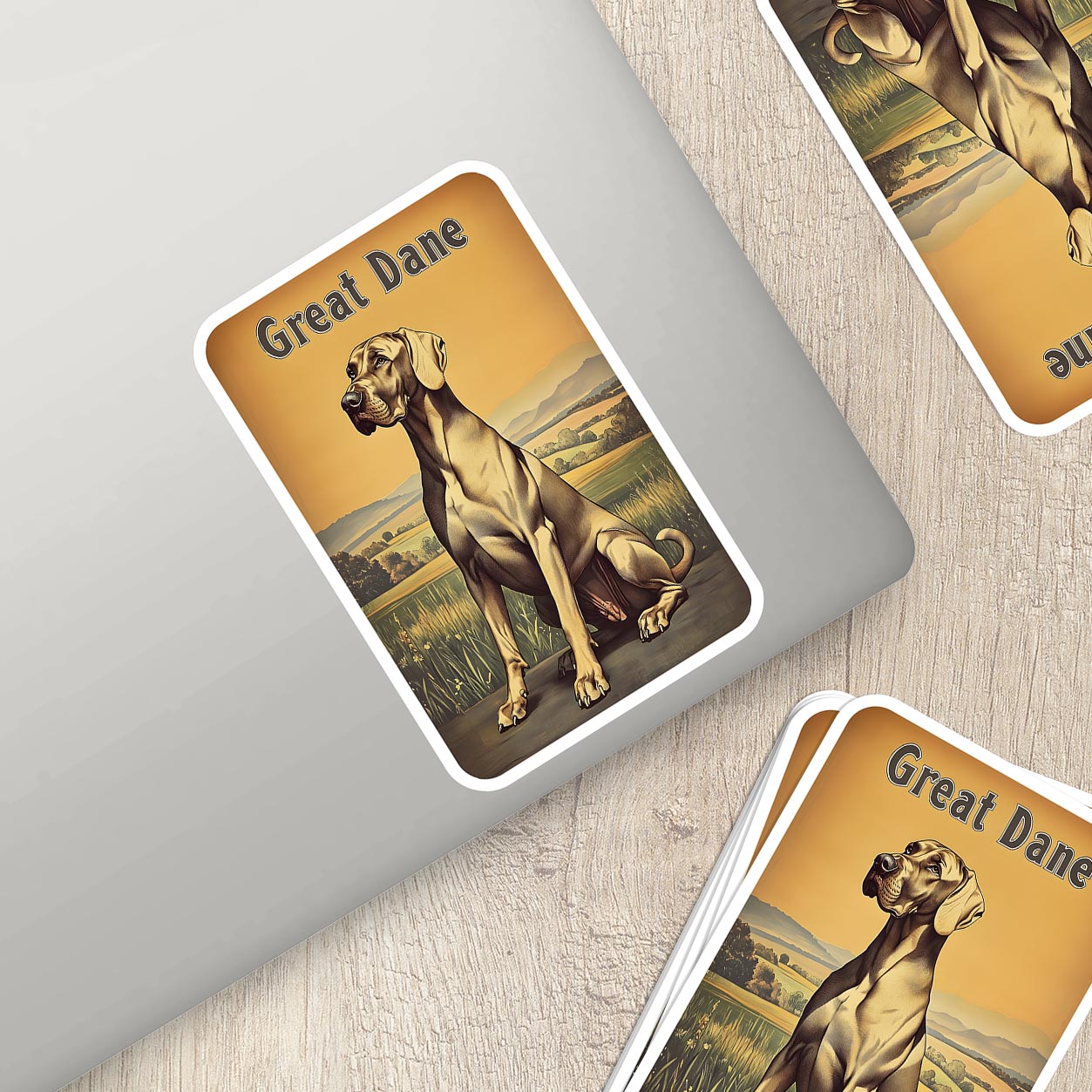 Vintage Great Dane Sticker – Durable Vinyl Sticker