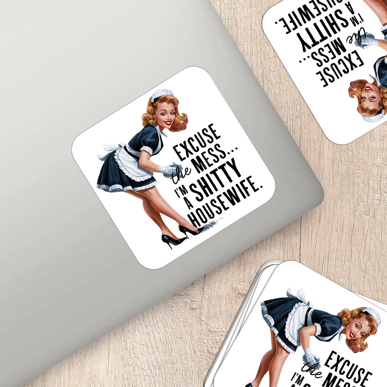 Sarcastic Pinup Girl Sticker β Weatherproof Vinyl for Laptops & Water Bottles