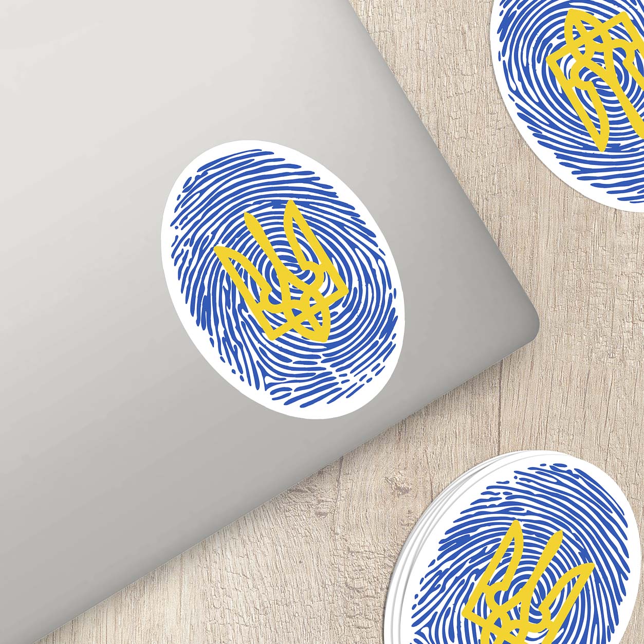 Ukraine Thumbprint Sticker with Coat of Arms | Unique Ukrainian Identity Decal