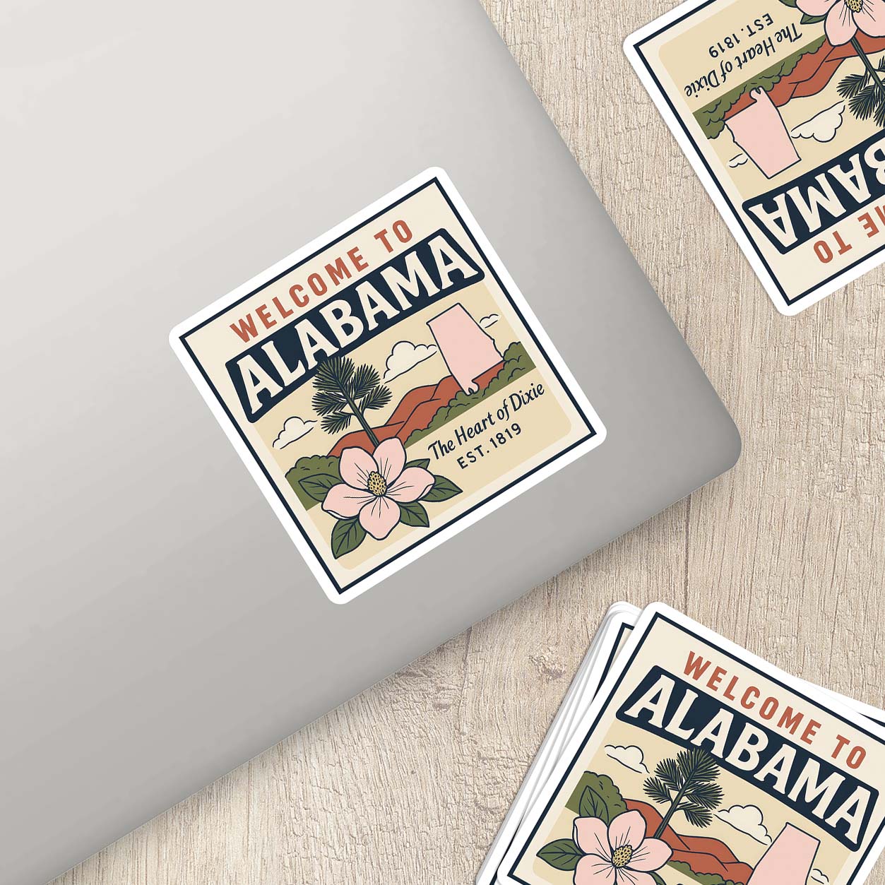 Welcome to Alabama Vinyl Sticker – Vintage State Travel Decal