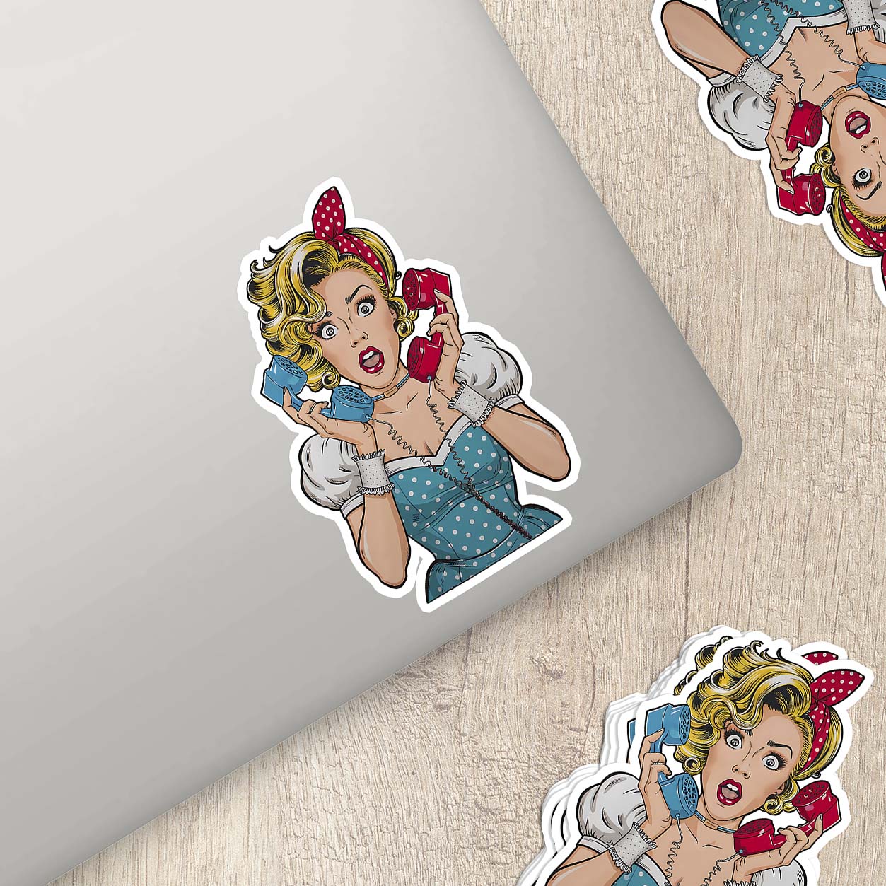 Retro Lady Sticker – Vintage-Inspired Weatherproof Vinyl for Laptops & More