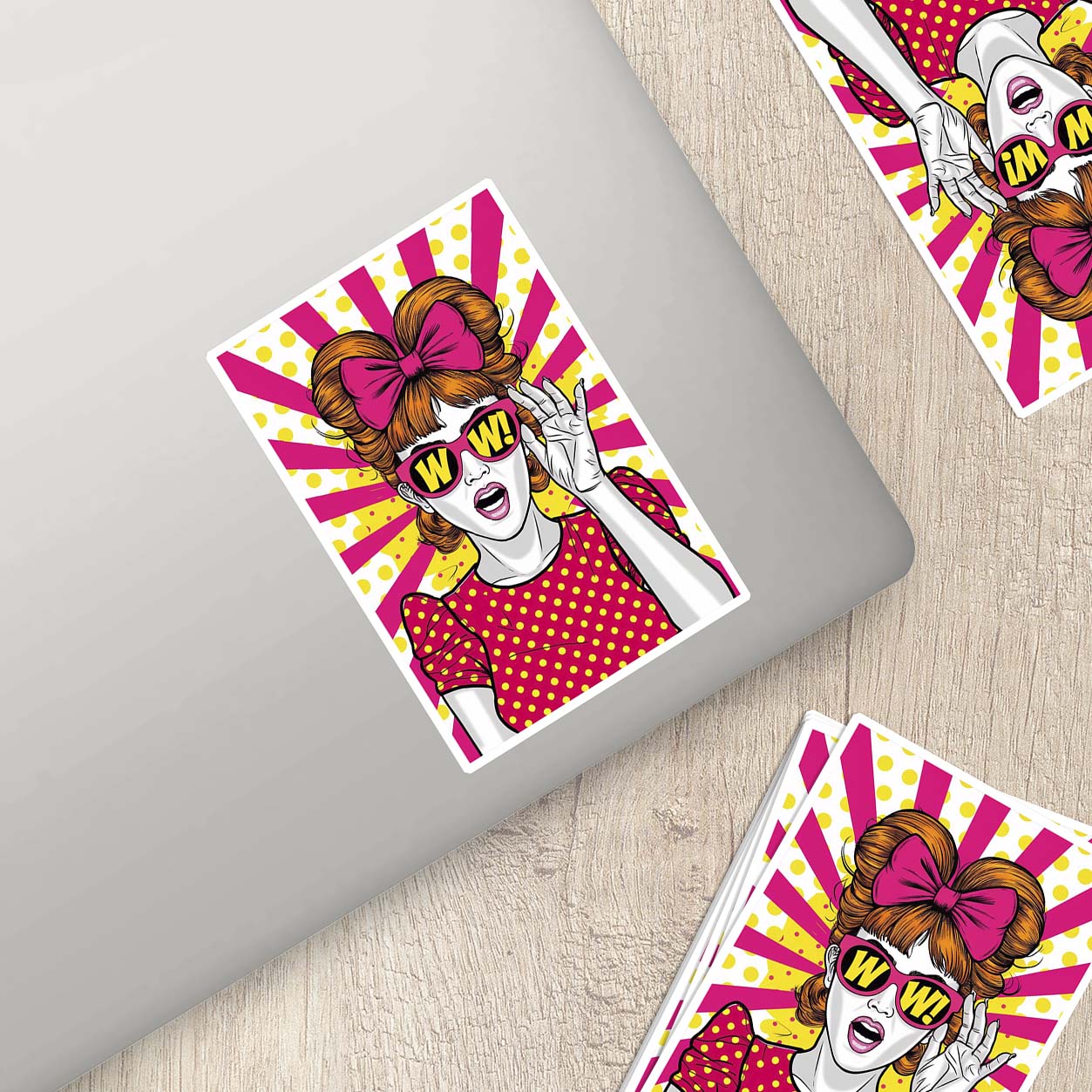 Retro Lady Sticker – Vintage-Inspired Weatherproof Vinyl for Laptops & More