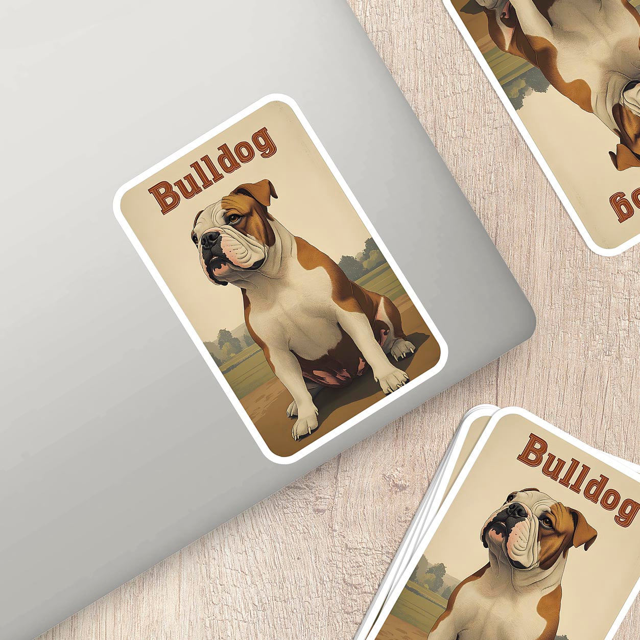 Vintage Bulldog Sticker – Durable Vinyl Sticker