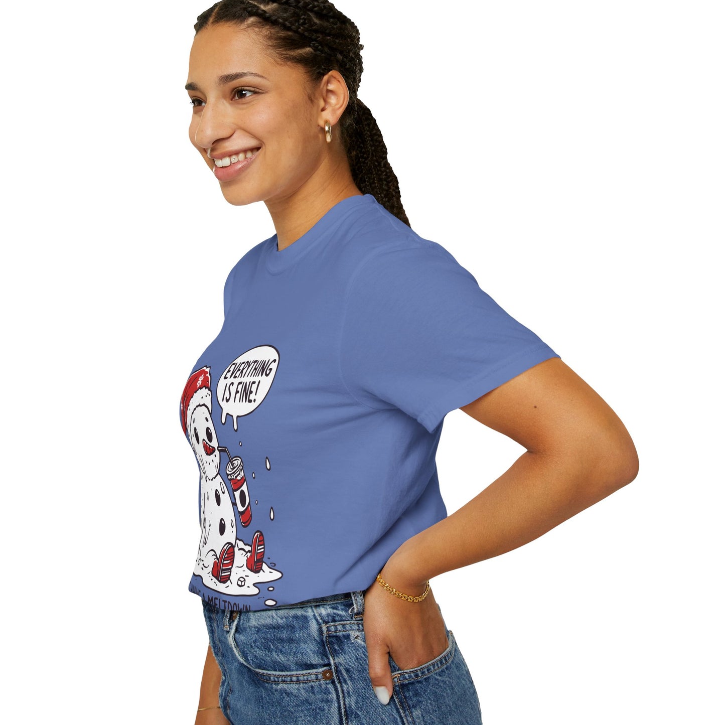 Snowman T-Shirt - "Everything is Fine, I'm Just Having a Meltdown" - Funny Winter Tee