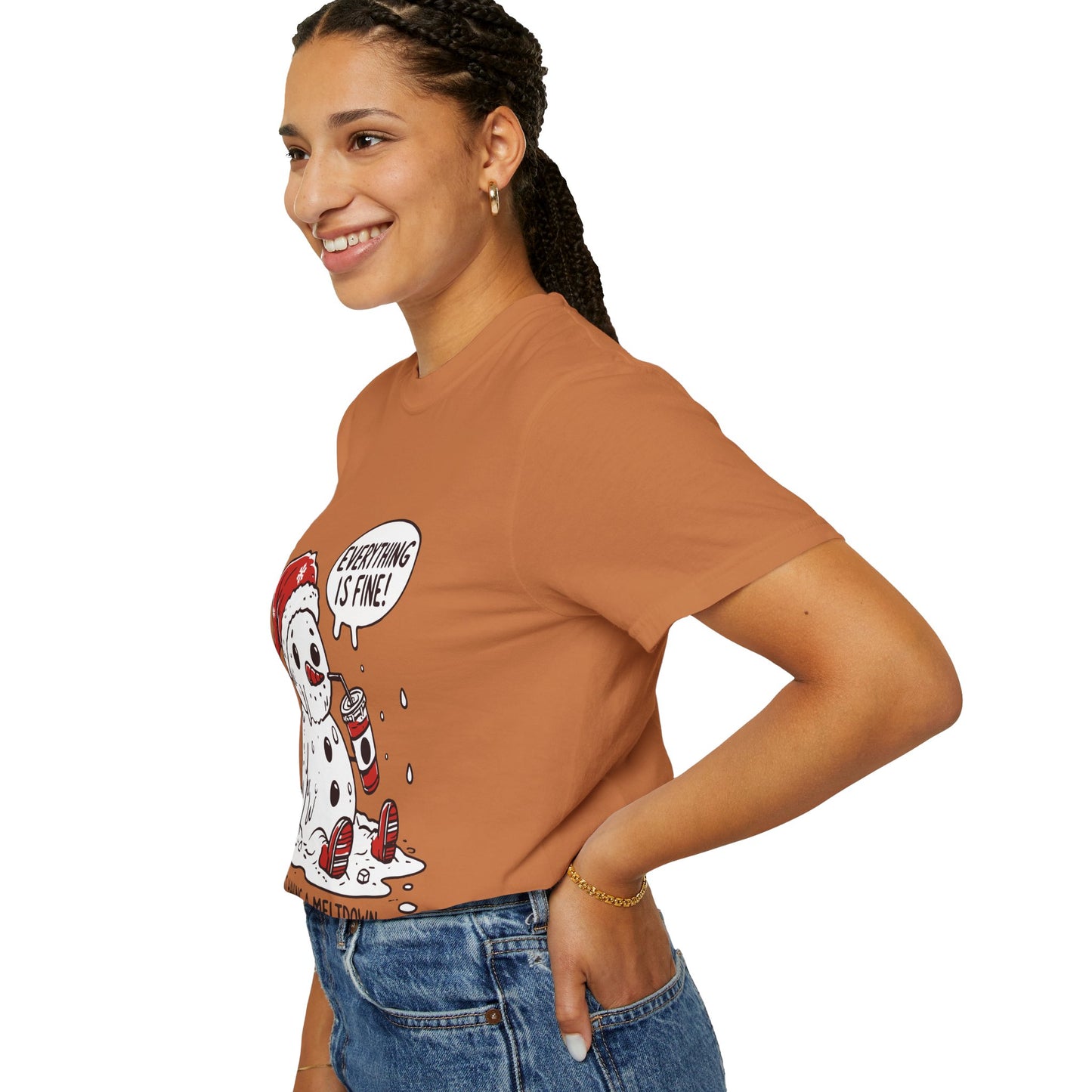 Snowman T-Shirt - "Everything is Fine, I'm Just Having a Meltdown" - Funny Winter Tee