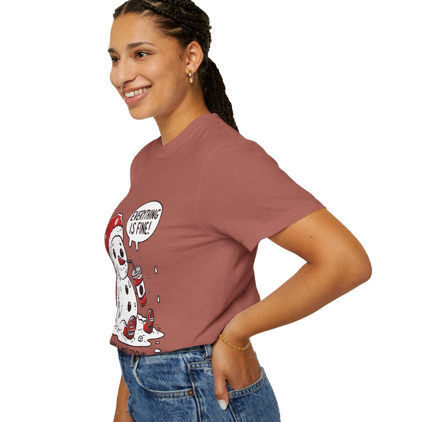 Snowman T-Shirt - "Everything is Fine, I'm Just Having a Meltdown" - Funny Winter Tee