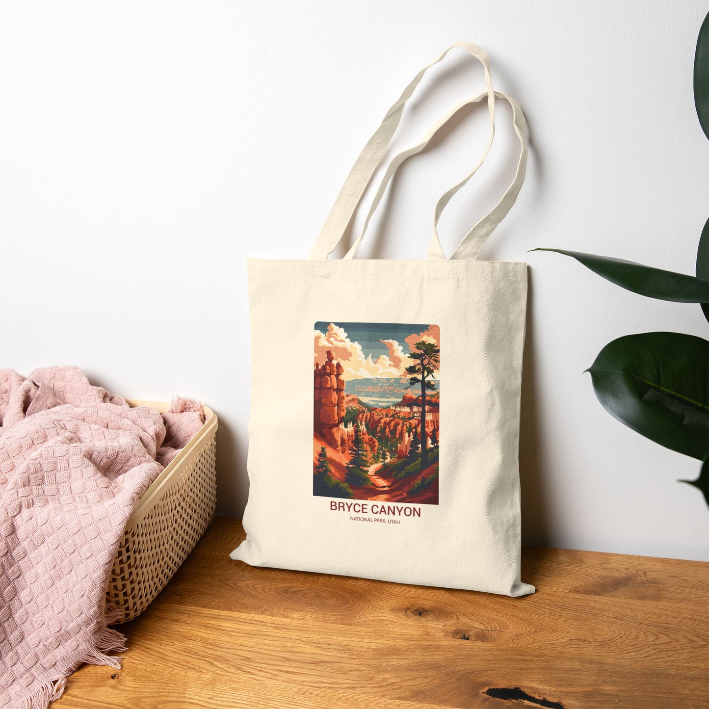 Bryce Canyon National Park Vintage Travel Tote Bag – Scenic Canvas Grocery Tote