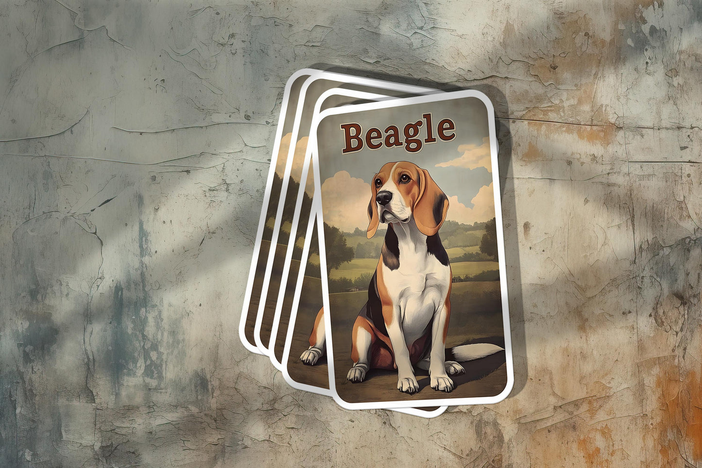 Vintage Beagle Sticker – Durable Vinyl Sticker