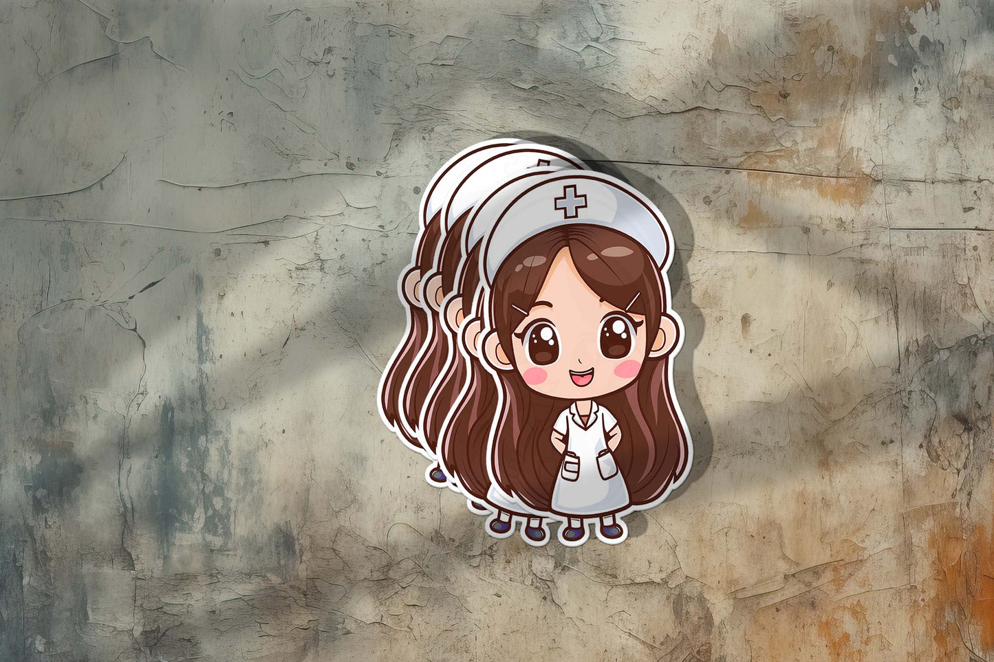 Cute Nurse Sticker – Weatherproof Vinyl for Water Bottles, Laptops & More
