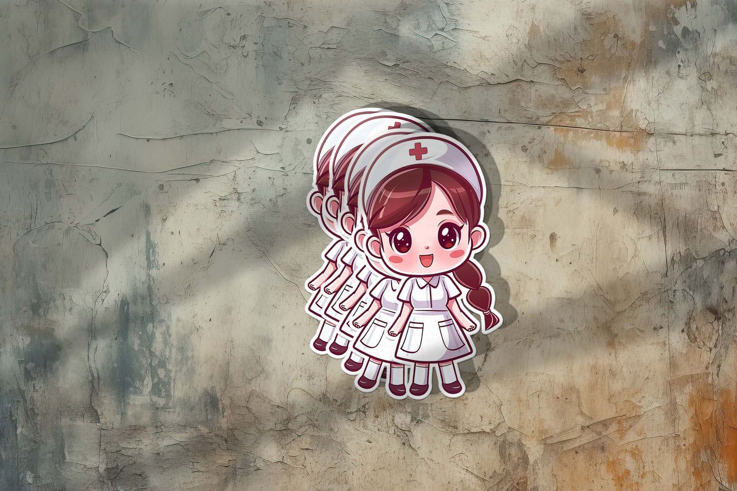 Cute Nurse Sticker – Weatherproof Vinyl for Water Bottles, Laptops & More