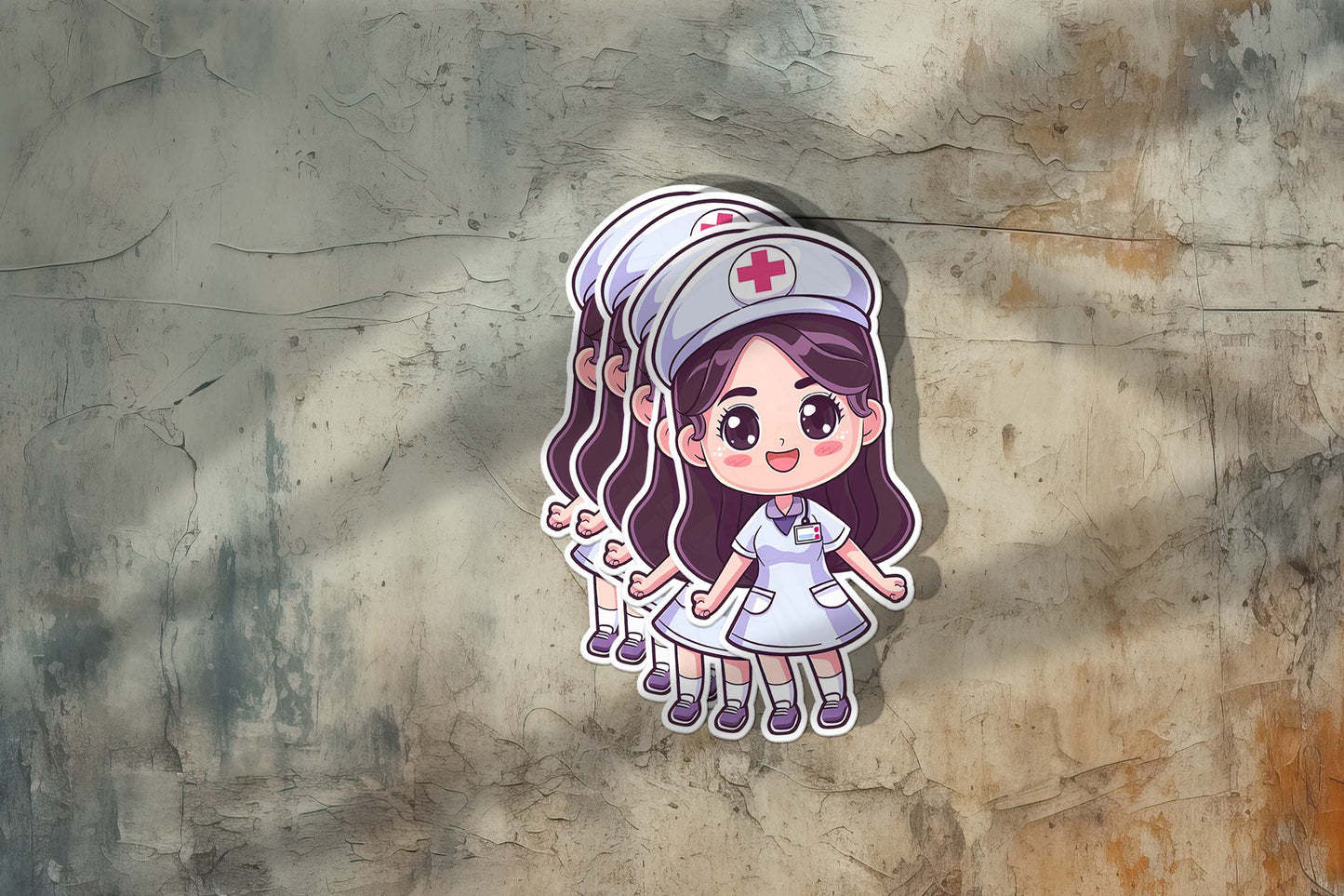 Cute Nurse Sticker – Weatherproof Vinyl for Water Bottles, Laptops & More