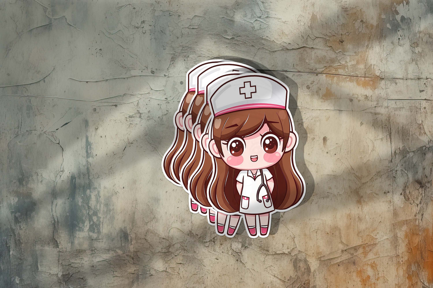 Cute Nurse Sticker – Weatherproof Vinyl for Water Bottles, Laptops & More