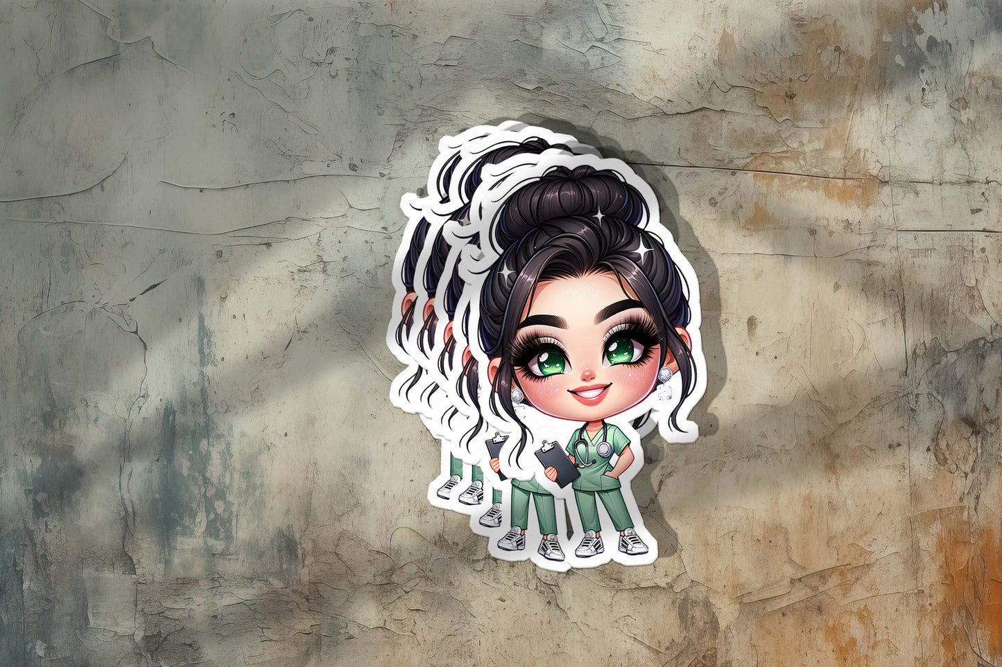 Cute Nurse Sticker – Weatherproof Vinyl for Water Bottles, Laptops & More