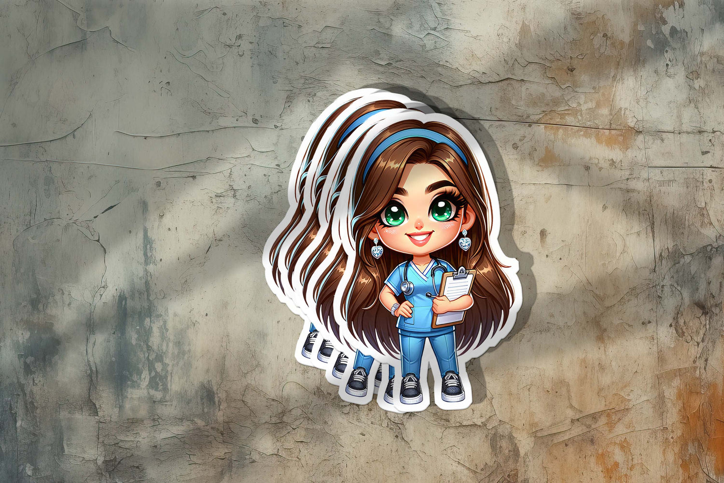 Cute Nurse Sticker – Weatherproof Vinyl for Water Bottles, Laptops & More