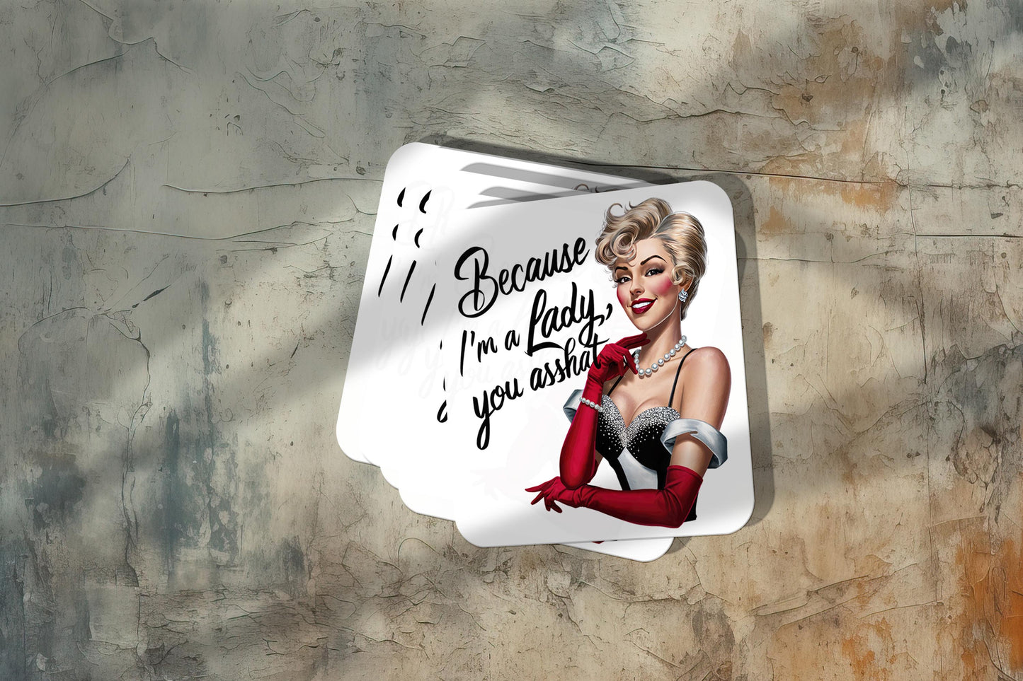 Sarcastic Pinup Girl Sticker β Weatherproof Vinyl for Laptops & Water Bottles