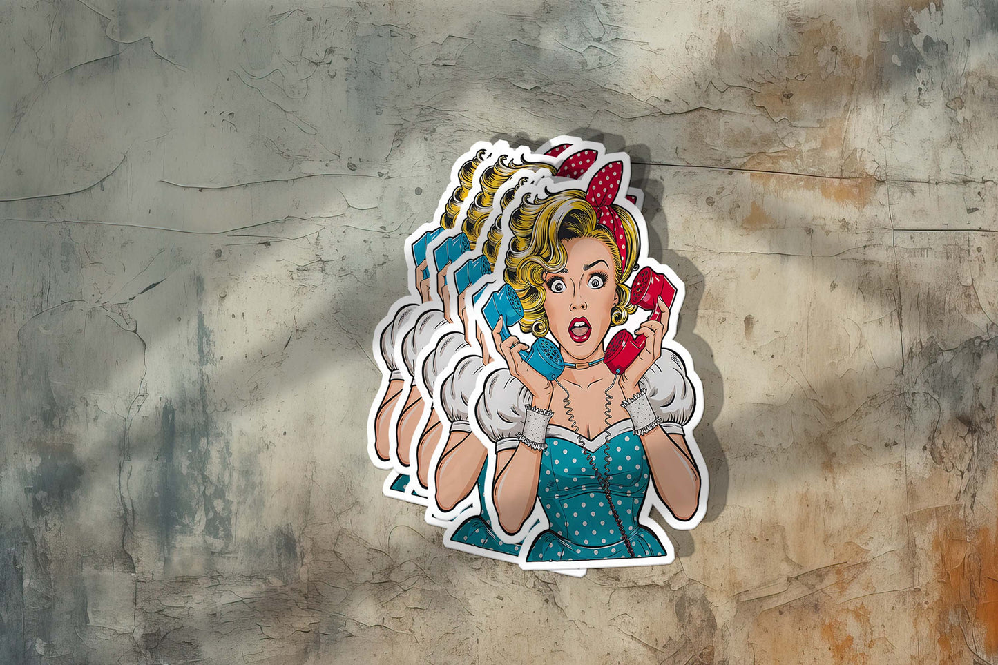 Retro Lady Sticker – Vintage-Inspired Weatherproof Vinyl for Laptops & More