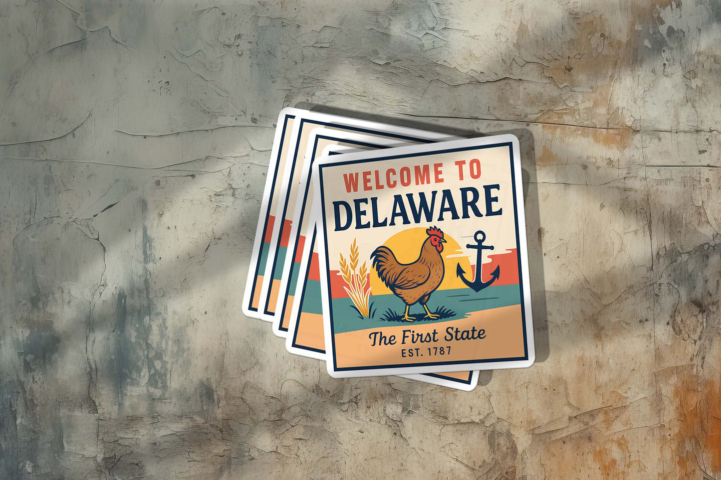 Welcome to Delaware Vinyl Sticker – Vintage State Travel Decal