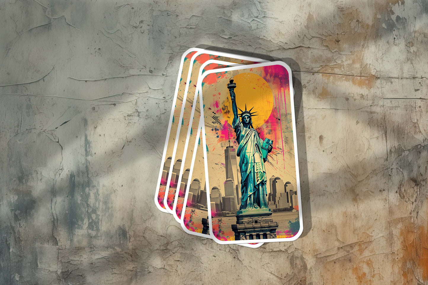 Colorful Statue of Liberty Sticker β Weatherproof Vinyl for Laptops, Cups & Cars