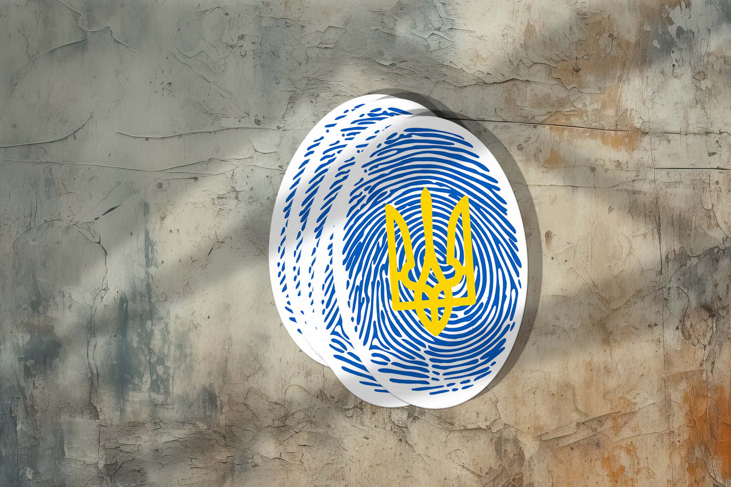 Ukraine Thumbprint Sticker with Coat of Arms | Unique Ukrainian Identity Decal