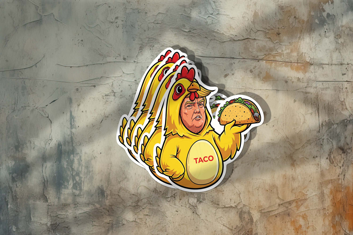Trump Chicken Taco Sticker – Funny Political Satire Vinyl Decal