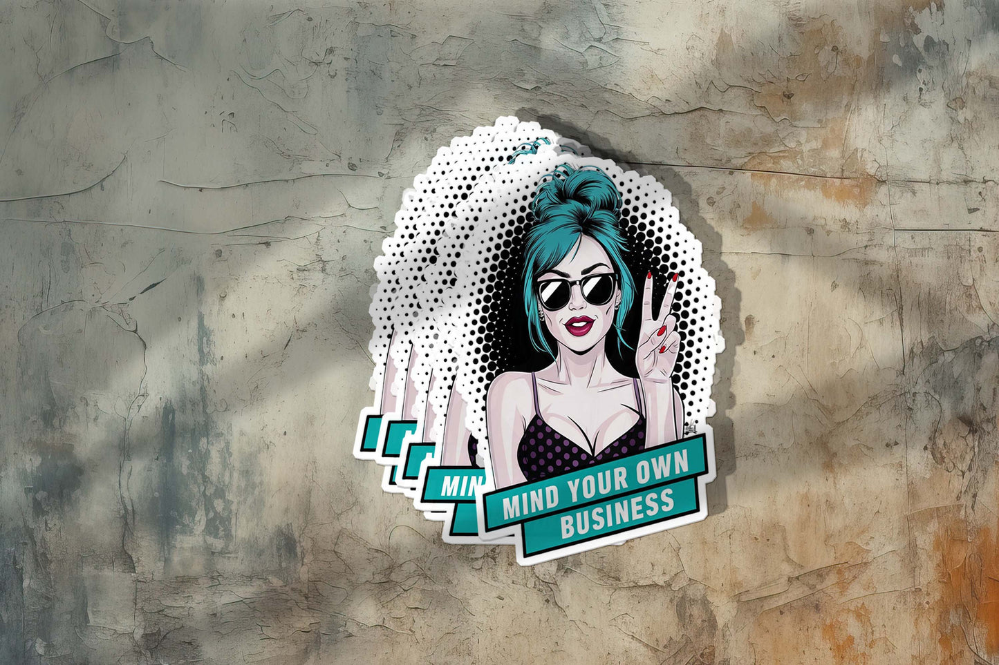 Retro Lady Sticker – Vintage-Inspired Weatherproof Vinyl for Laptops & More