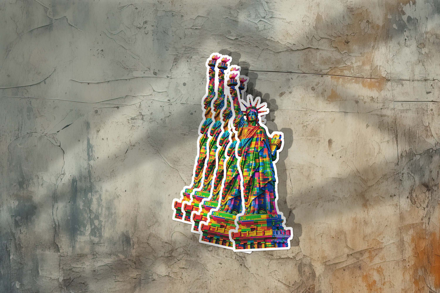 Colorful Statue of Liberty Sticker β Weatherproof Vinyl for Laptops, Cups & Cars