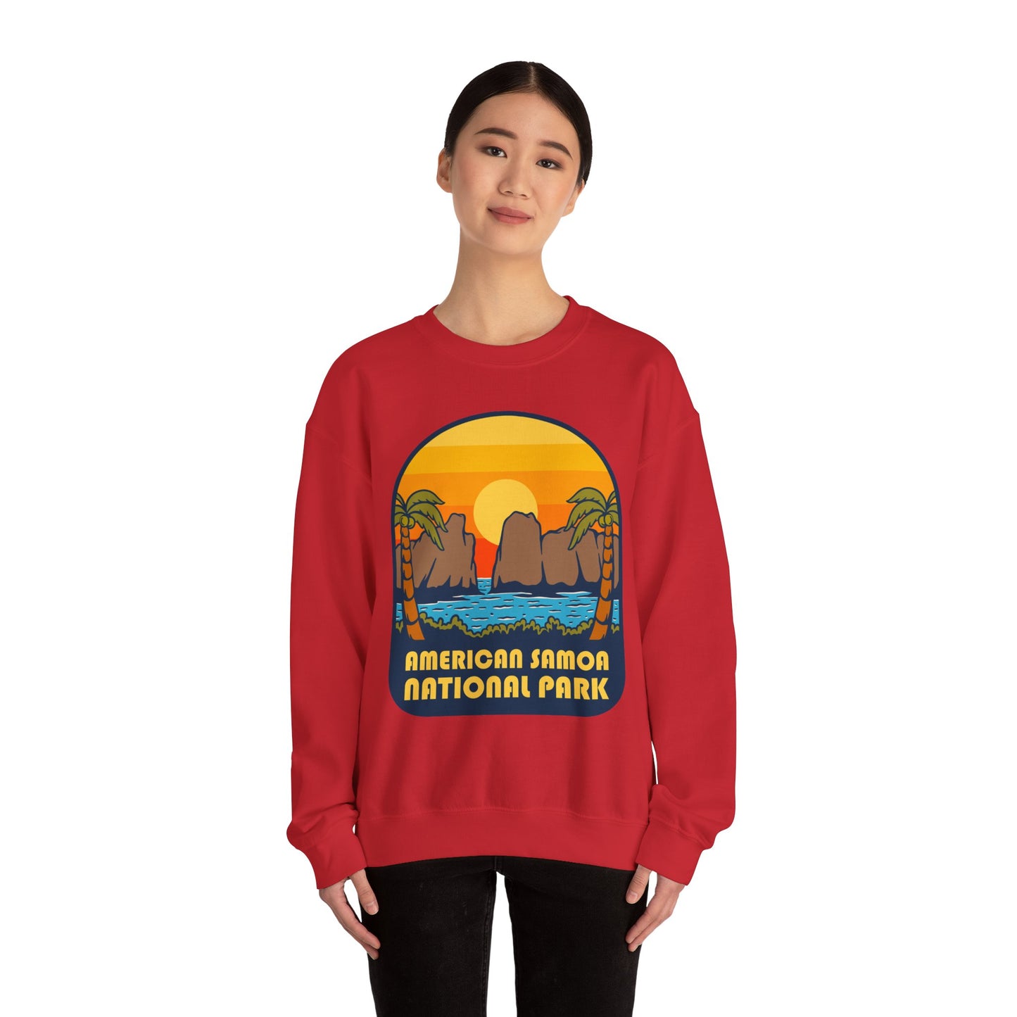 American Samoa National Park sunset palm design Sweatshirt
