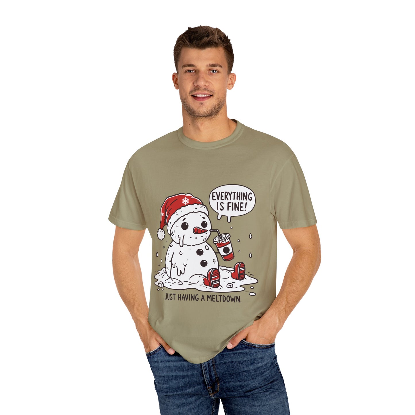 Snowman T-Shirt - "Everything is Fine, I'm Just Having a Meltdown" - Funny Winter Tee