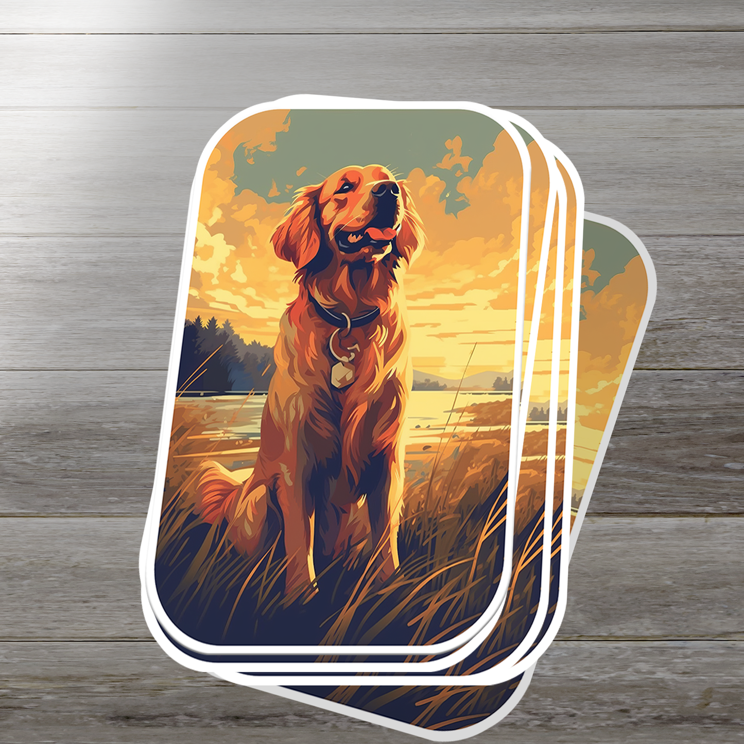 Golden Retriever Vinyl Sticker - Bring Home the Joy of a Golden Friend