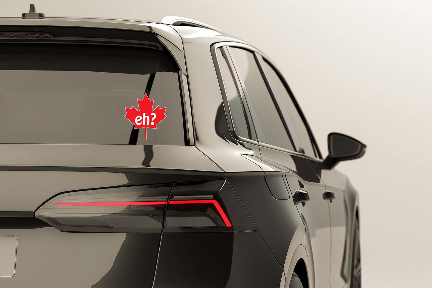 Canadian Maple Leaf “Eh?” Vinyl Sticker – Funny Canada Laptop, Water Bottle, or Car Decal
