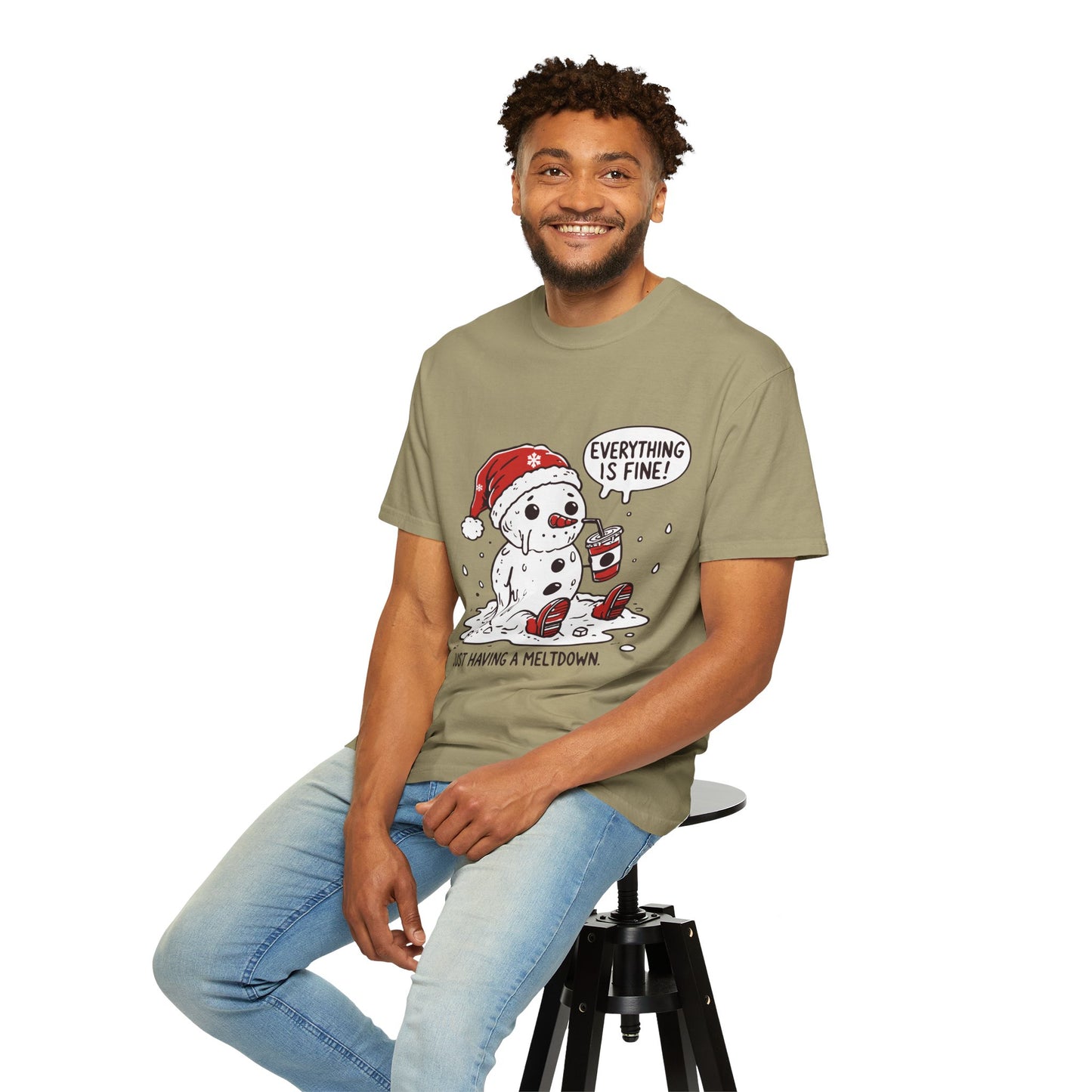 Snowman T-Shirt - "Everything is Fine, I'm Just Having a Meltdown" - Funny Winter Tee