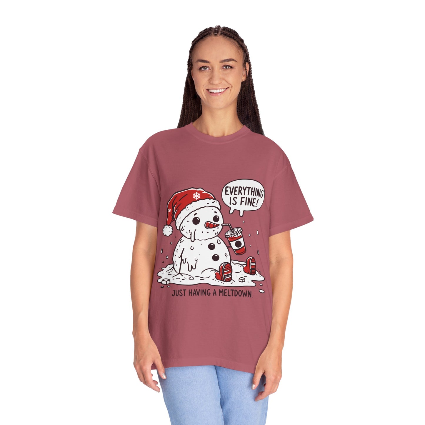 Snowman T-Shirt - "Everything is Fine, I'm Just Having a Meltdown" - Funny Winter Tee
