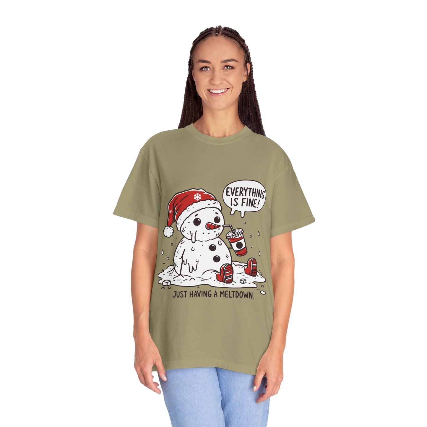 Snowman T-Shirt - "Everything is Fine, I'm Just Having a Meltdown" - Funny Winter Tee