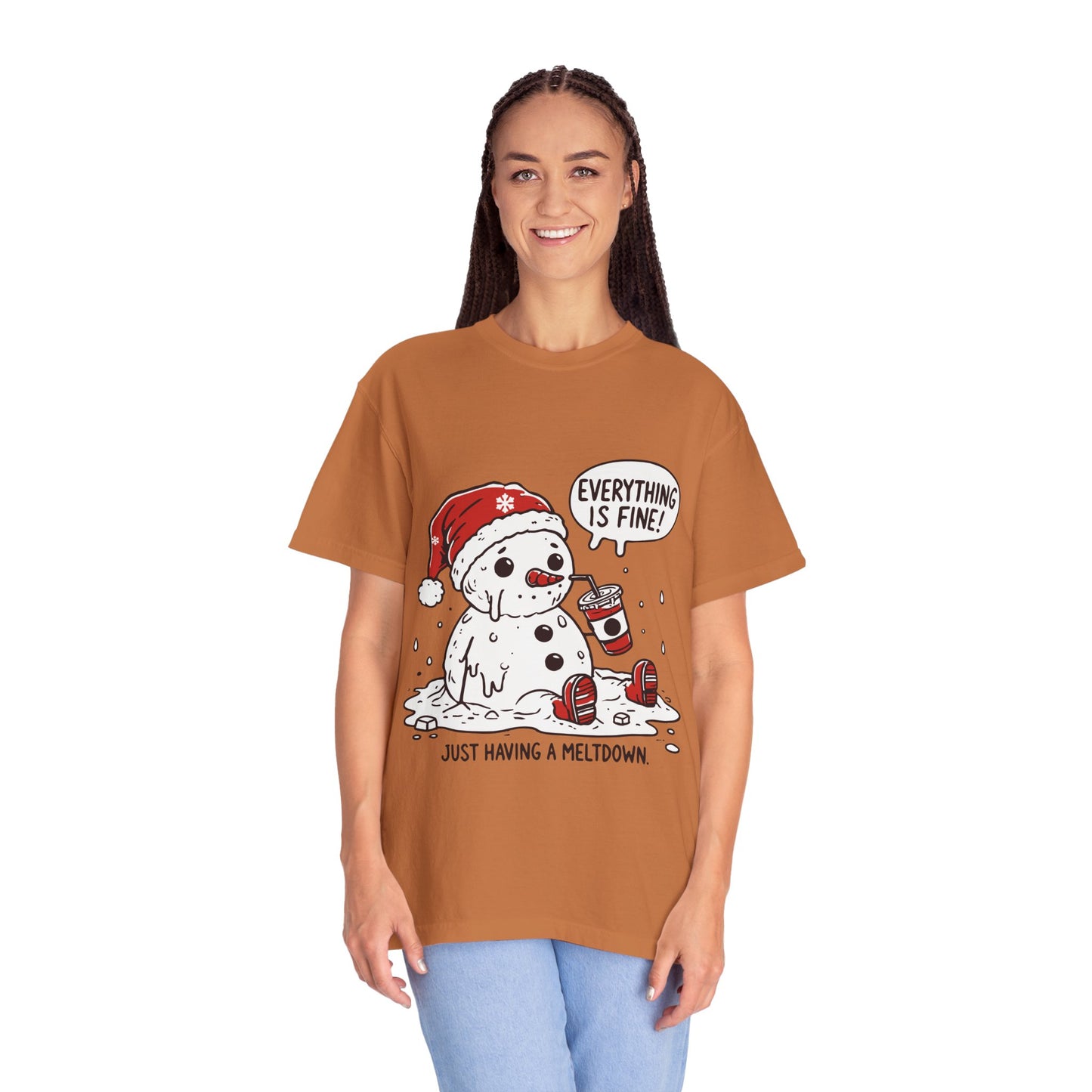 Snowman T-Shirt - "Everything is Fine, I'm Just Having a Meltdown" - Funny Winter Tee