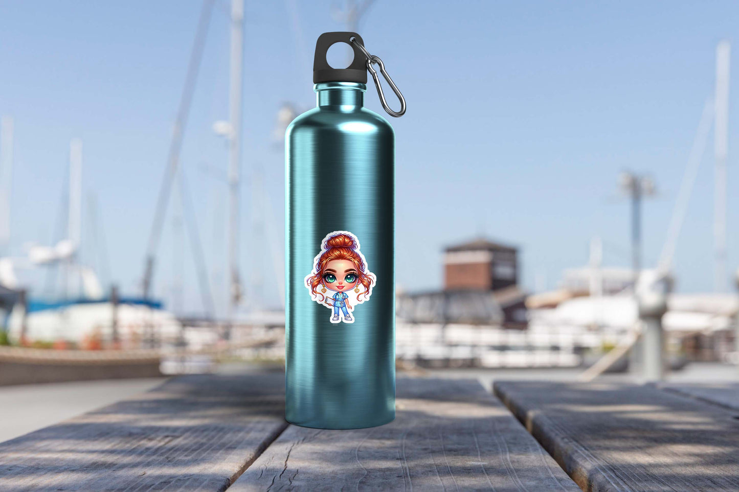 Cute Nurse Sticker – Weatherproof Vinyl for Water Bottles, Laptops & More
