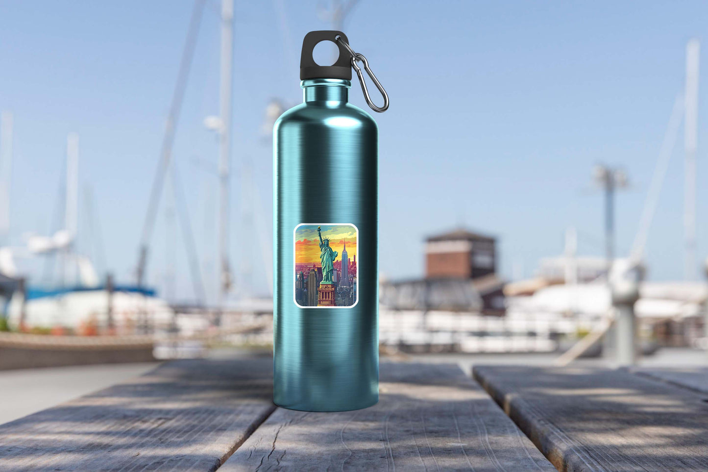 Colorful Statue of Liberty Sticker β Weatherproof Vinyl for Laptops, Cups & Cars