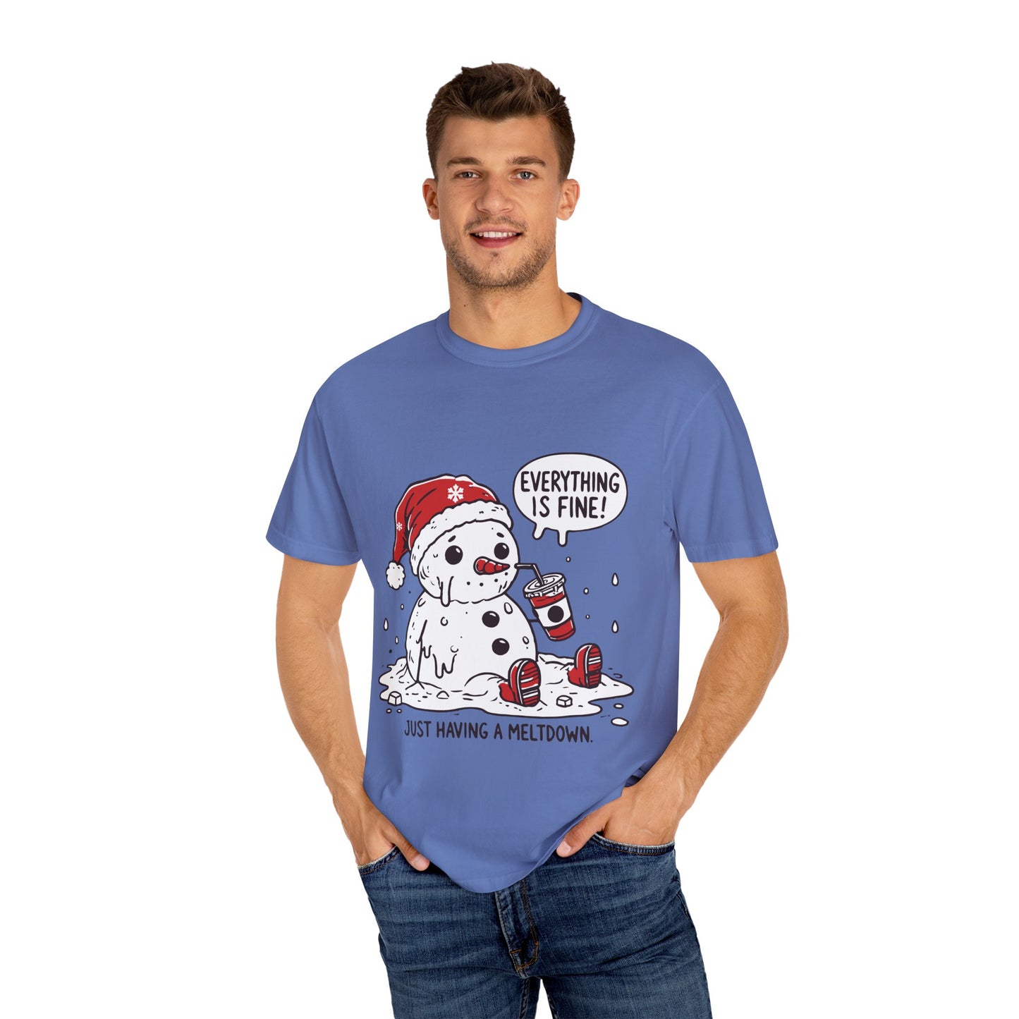 Snowman T-Shirt - "Everything is Fine, I'm Just Having a Meltdown" - Funny Winter Tee