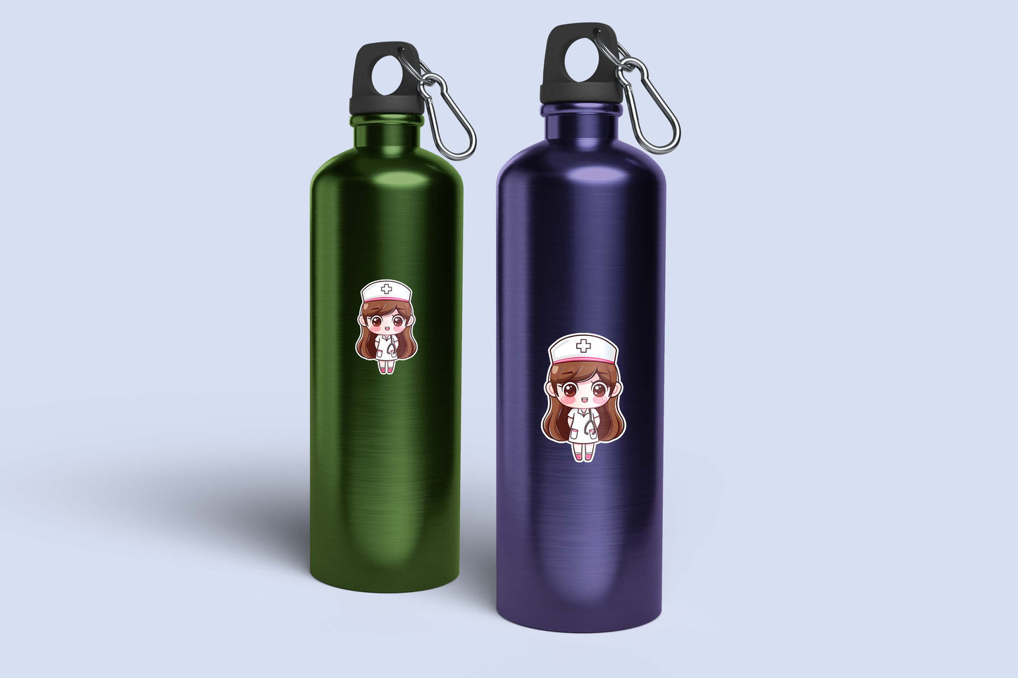 Cute Nurse Sticker – Weatherproof Vinyl for Water Bottles, Laptops & More
