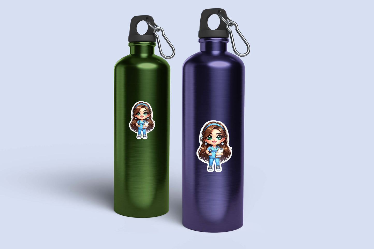 Cute Nurse Sticker – Weatherproof Vinyl for Water Bottles, Laptops & More