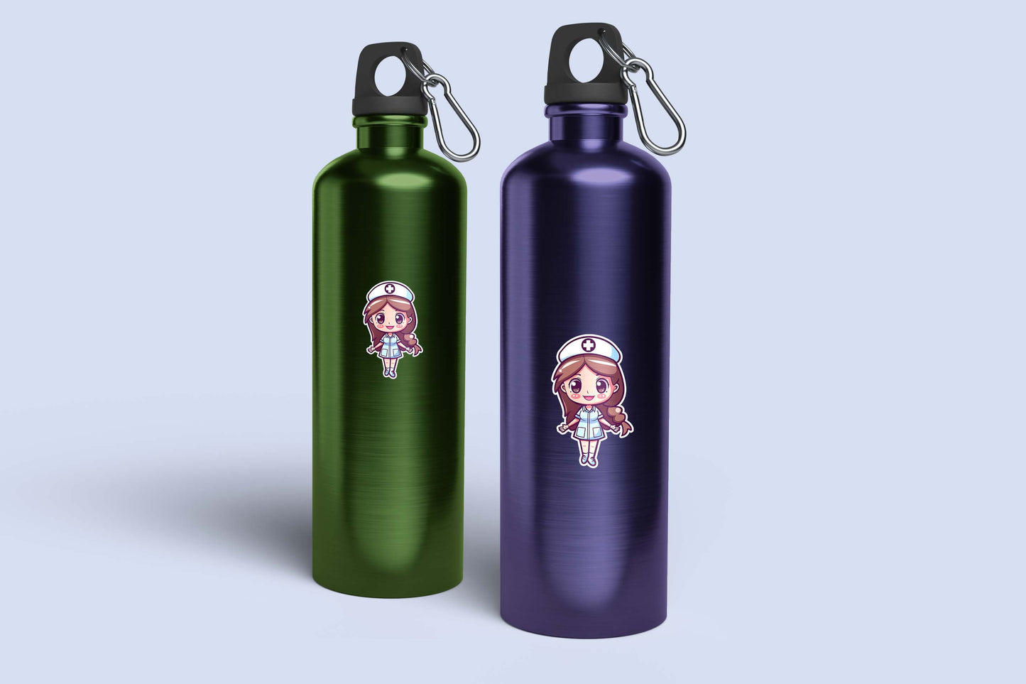 Cute Nurse Sticker – Weatherproof Vinyl for Water Bottles, Laptops & More