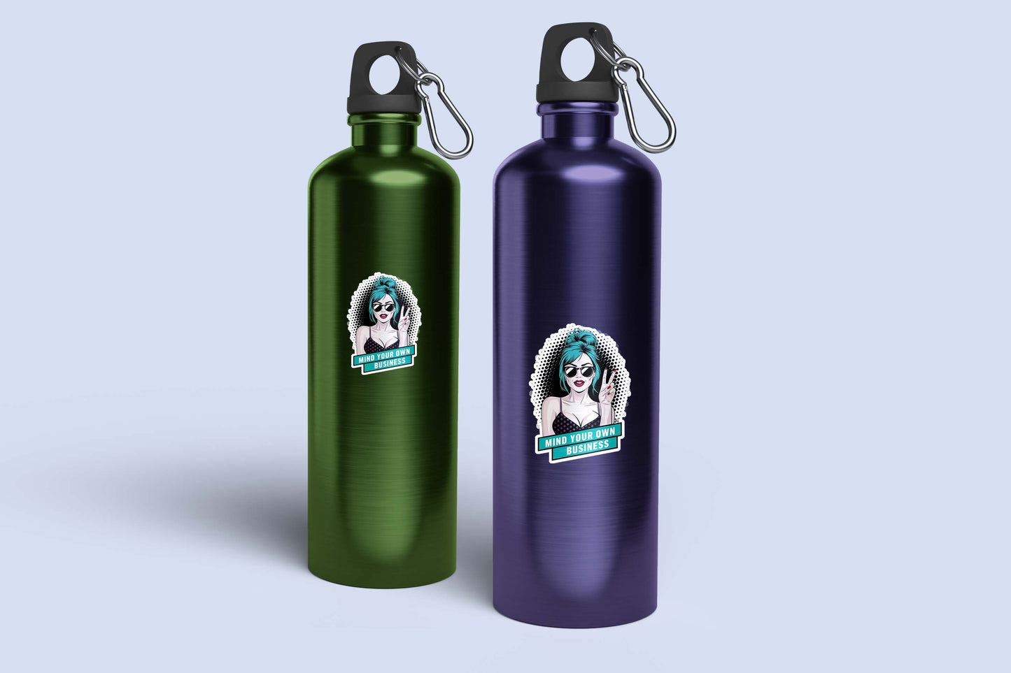 Retro Lady Sticker – Vintage-Inspired Weatherproof Vinyl for Laptops & More